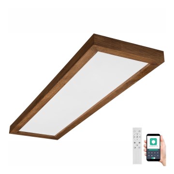 Brilagi - LED Ściemnialny plafon łazienkowy WOODY FRAME LED/50W/230V dąb wiśnia 120x30 cm 3000-6000K IP44 + zdalne sterowanie