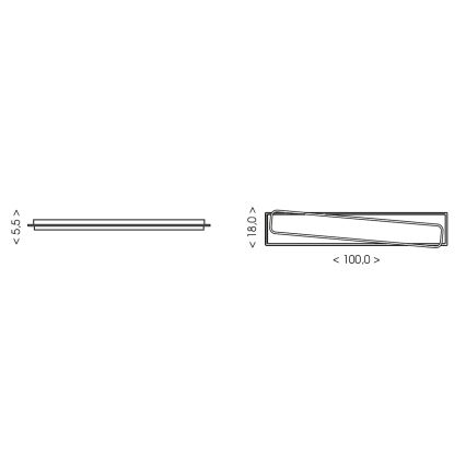 Brilagi - ściemnialna lampa sufitowa LED OUTLINE LED/90W/230V 3000-6000K 18x100 cm biała/czarna + zdalne sterowanie