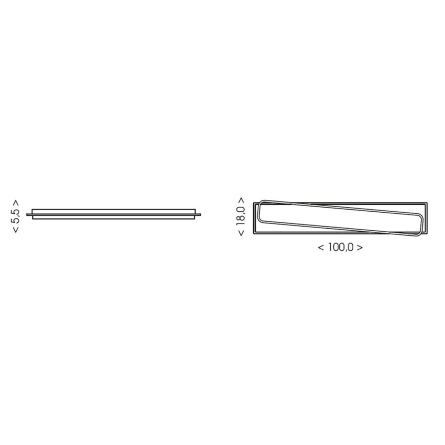 Brilagi - ściemnialna lampa sufitowa LED OUTLINE LED/90W/230V 3000-6000K 18x100 cm biała/czarna + zdalne sterowanie