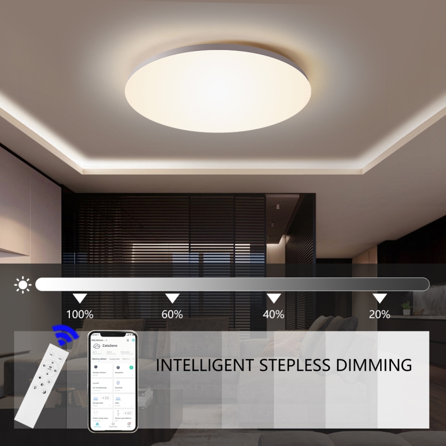 Brilagi - LED Ściemnialny plafon SMART LED/24W/230V 2700-6500K Wi-Fi Tuya + pilot