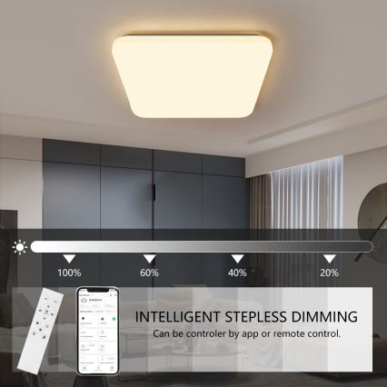 Brilagi - LED Ściemnialny plafon SMART LED/28W/230V 2700-6500K Wi-Fi Tuya + pilot