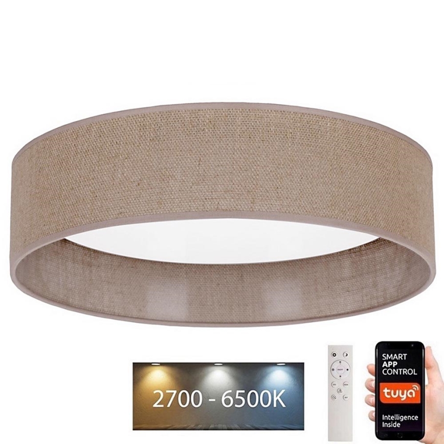 Brilagi - LED Ściemnialny plafon VELVET SMART LED/24W/230V d. 45 cm 2700-6500K Wi-Fi Tuya brązowe + pilot