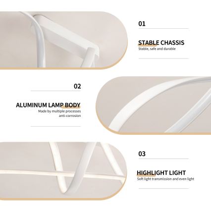 Brilagi - LED ściemnialny przysufitowy żyrandol TWISTER LED/60W/230V 3000-6000K biały + z pilotem