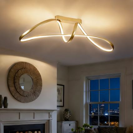 Brilagi - LED ściemnialny przysufitowy żyrandol TWISTER LED/60W/230V 3000-6000K złoty + pilot zdalnego sterowania