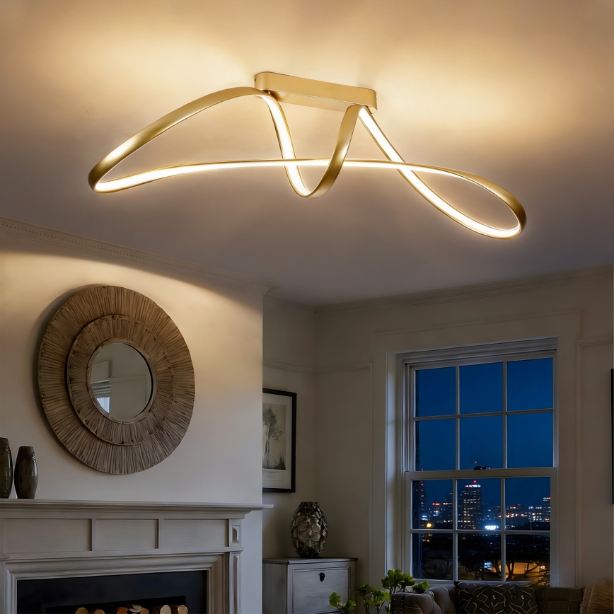 Brilagi - LED ściemnialny przysufitowy żyrandol TWISTER LED/60W/230V 3000-6000K złoty + pilot zdalnego sterowania