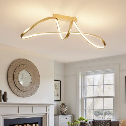 Brilagi - LED ściemnialny przysufitowy żyrandol TWISTER LED/60W/230V 3000-6000K złoty + pilot zdalnego sterowania