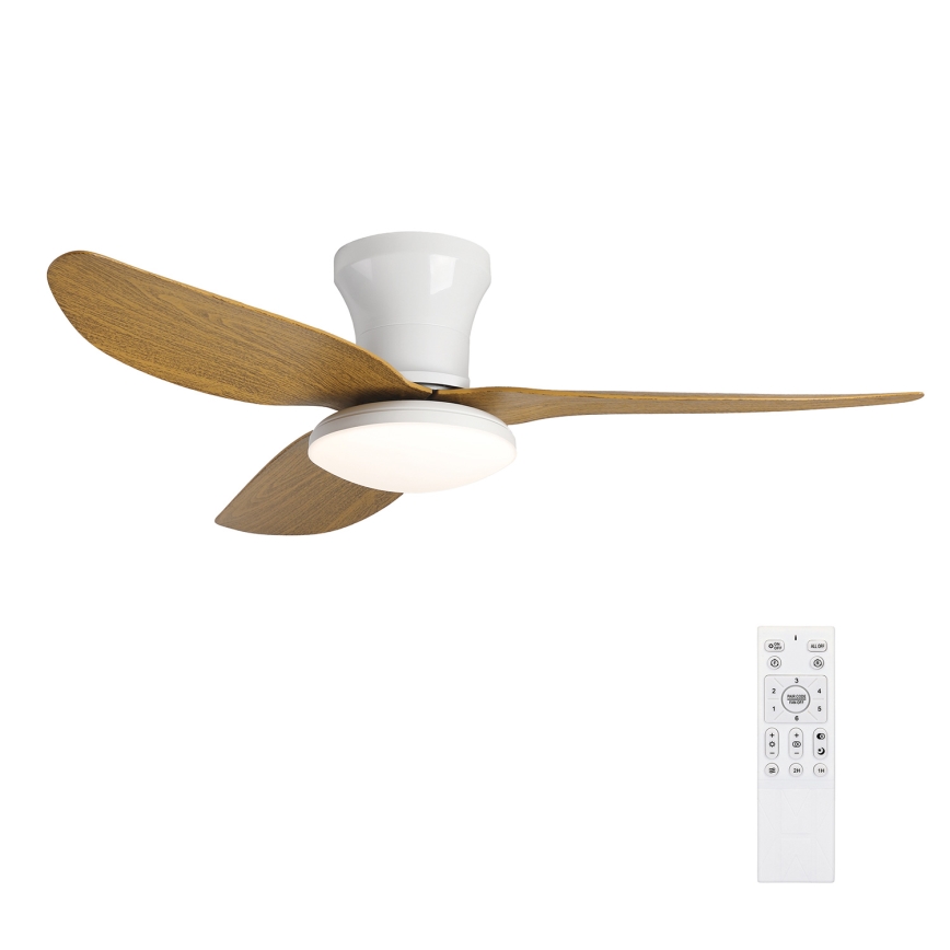 Brilagi - LED Ściemnialny wentylator sufitowy LED/30W/230V 3000-6500K biały/brązowy + pilot zdalnego sterowania