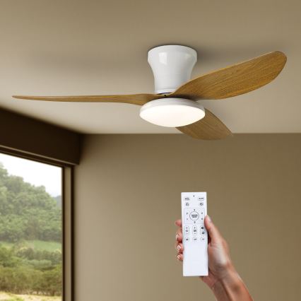 Brilagi - LED Ściemnialny wentylator sufitowy LED/30W/230V 3000-6500K biały/brązowy + pilot zdalnego sterowania