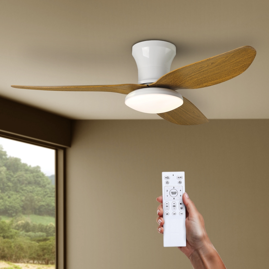 Brilagi - LED Ściemnialny wentylator sufitowy LED/30W/230V 3000-6500K biały/brązowy + pilot zdalnego sterowania