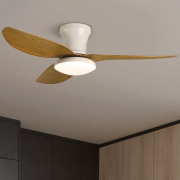 Brilagi - LED Ściemnialny wentylator sufitowy LED/30W/230V 3000-6500K biały/brązowy + pilot zdalnego sterowania