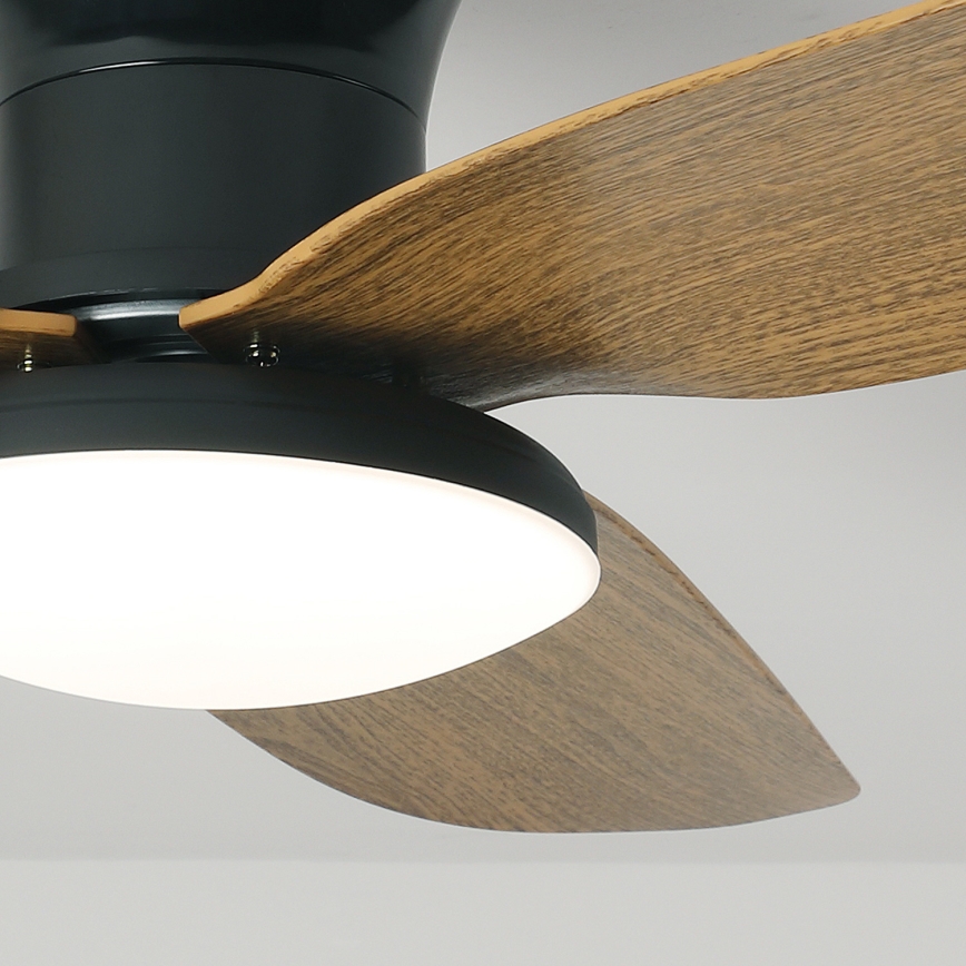 Brilagi - LED Ściemnialny wentylator sufitowy LED/30W/230V 3000-6500K czarny/brązowy + pilot zdalnego sterowania
