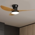 Brilagi - LED Ściemnialny wentylator sufitowy LED/30W/230V 3000-6500K czarny/brązowy + pilot zdalnego sterowania