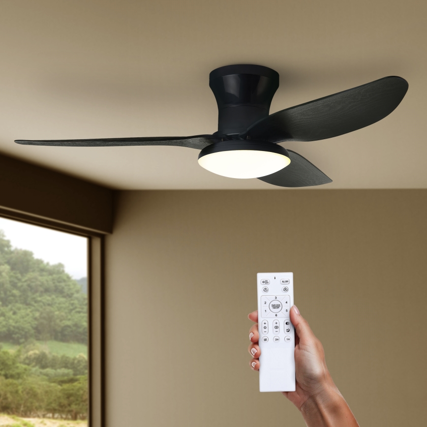 Brilagi - LED Ściemnialny wentylator sufitowy LED/30W/230V 3000-6500K czarny + pilot zdalnego sterowania