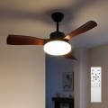 Brilagi - LED ściemnialny wentylator sufitowy LED/34W/230V 3000-6500K śr. 106 cm czarny/brązowy + zdalne sterowanie