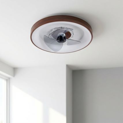 Brilagi - ściemnialny wentylator sufitowy LED/34W/230V 3000-6500K śr. 46 cm brązowy + pilot zdalnego sterowania