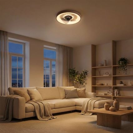 Brilagi - ściemnialny wentylator sufitowy LED/34W/230V 3000-6500K śr. 46 cm brązowy + pilot zdalnego sterowania