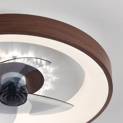 Brilagi - ściemnialny wentylator sufitowy LED/34W/230V 3000-6500K śr. 46 cm brązowy + pilot zdalnego sterowania