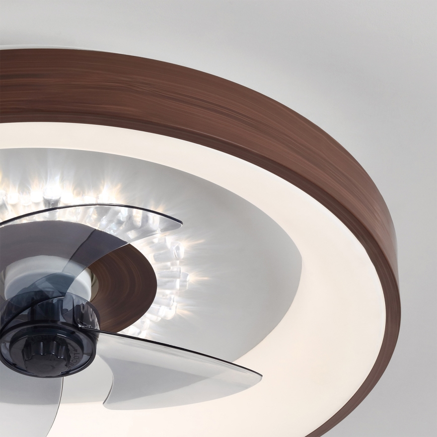 Brilagi - ściemnialny wentylator sufitowy LED/34W/230V 3000-6500K śr. 46 cm brązowy + pilot zdalnego sterowania
