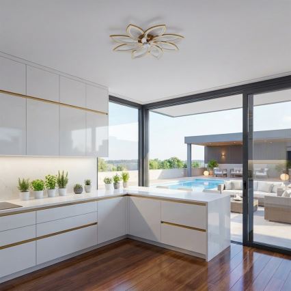 Brilagi - ściemnialny wentylator sufitowy LED/43W/230V, śr. 90 cm, złoty + pilot zdalnego sterowania