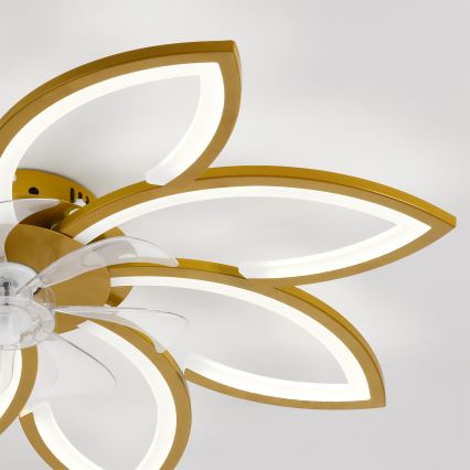 Brilagi - ściemnialny wentylator sufitowy LED/43W/230V, śr. 90 cm, złoty + pilot zdalnego sterowania