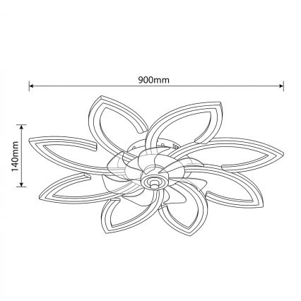 Brilagi - ściemnialny wentylator sufitowy LED/43W/230V, śr. 90 cm, złoty + pilot zdalnego sterowania