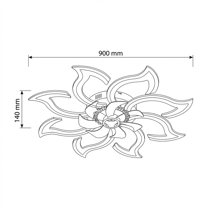 Brilagi - ściemnialny wentylator sufitowy LED 44W 230V 3000–6500K Ø 90 cm biały + pilot zdalnego sterowania