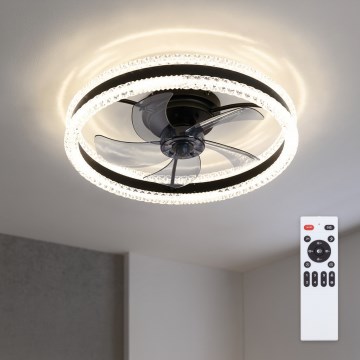 Brilagi - LED ściemnialny wentylator sufitowy LED/62W/230V śr. 50 cm czarny + pilot zdalnego sterowania