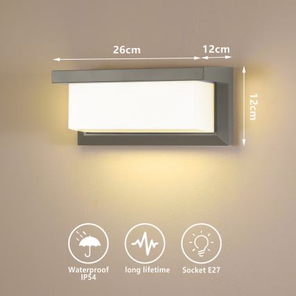 Brilagi - ściemnialny zewnętrzny kinkiet LED BRICKY 1xE27/6W/230V 2700-6500K IP54 szary