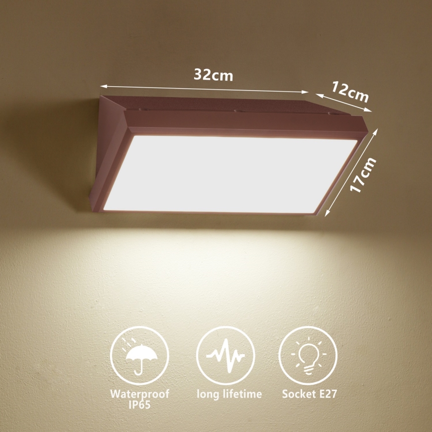 Brilagi - Ściemnialny zewnętrzny kinkiet LED TRIANGLE 1xE27/6W/230V 2700-6500K IP65 brązowy