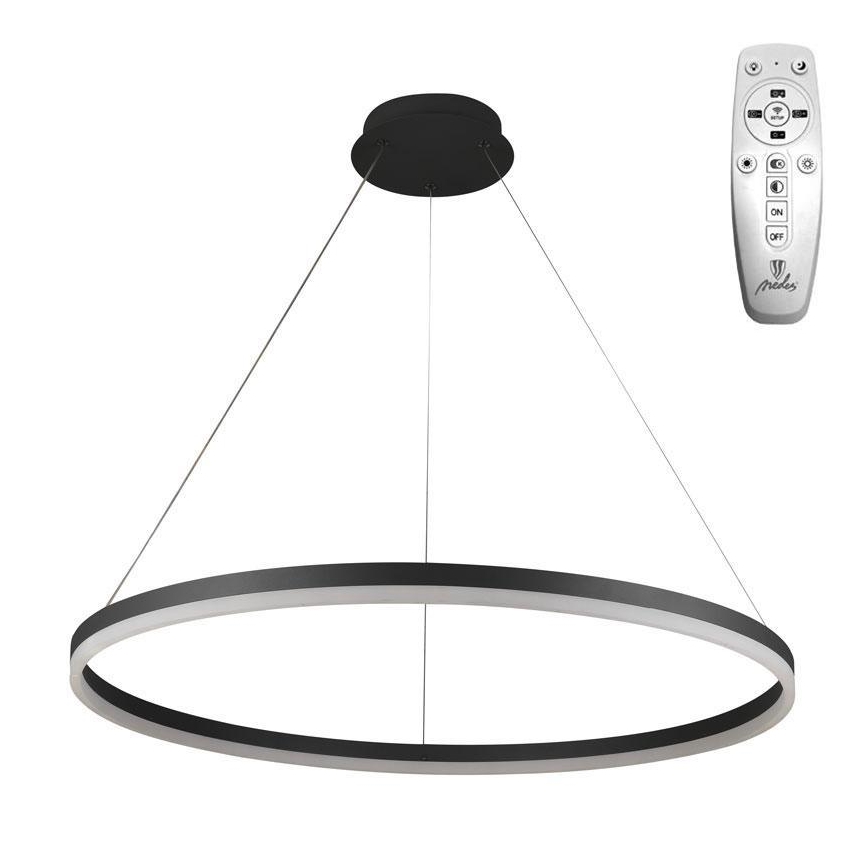 Brilagi - ściemnialny żyrandol LED na lince CIRCLE LED/55W/230V 3000-6500K Ø 80 cm czarny + pilot zdalnego sterowania