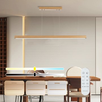 Brilagi - LED ściemnialny żyrandol na lince OAK SMART LED/30W/230V Wi-Fi Tuya dąb + pilot zdalnego sterowania