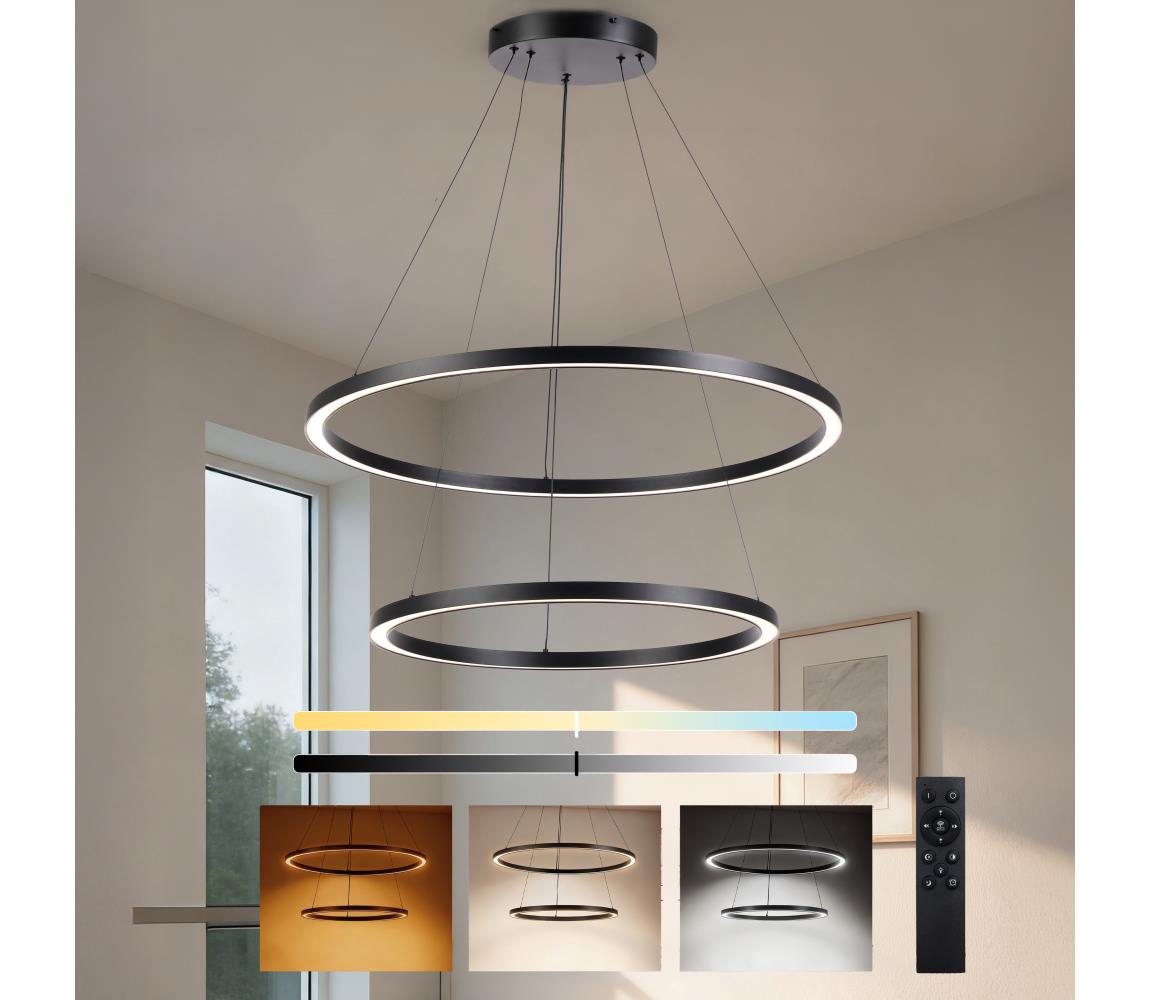 Brilagi - LED ściemnialny żyrandol na lince PORTOFINO LED/98W/230V śr. 80 cm czarny +DO