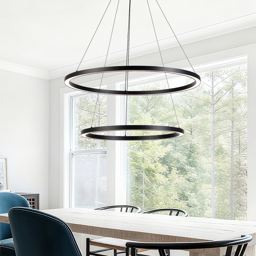 Brilagi - ściemnialny żyrandol LED na linkach PORTOFINO LED/98W/230V 3000-6000K śr. 80 cm czarny + pilot zdalnego sterowania