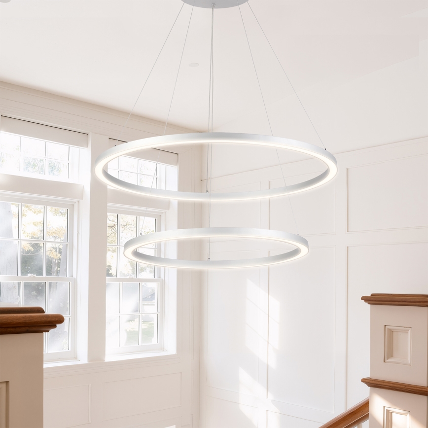 Brilagi - LED ściemnialny żyrandol na linkach PORTOFINO LED/98W/230V 3000-6000K, średnica 80 cm, srebrny + pilot zdalnego sterowania