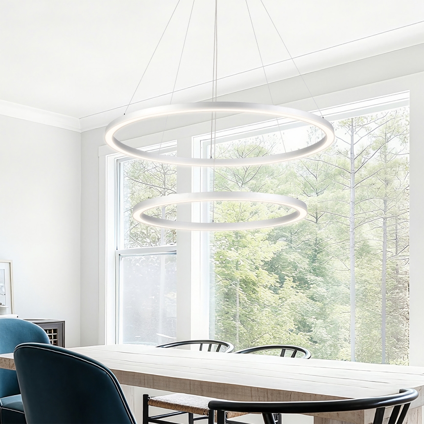 Brilagi - LED ściemnialny żyrandol na linkach PORTOFINO LED/98W/230V 3000-6000K, średnica 80 cm, srebrny + pilot zdalnego sterowania