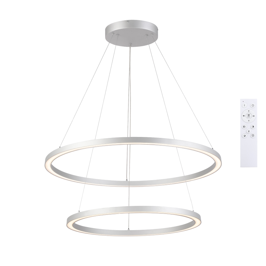 Brilagi - LED ściemnialny żyrandol na linkach PORTOFINO LED/98W/230V 3000-6000K, średnica 80 cm, srebrny + pilot zdalnego sterowania
