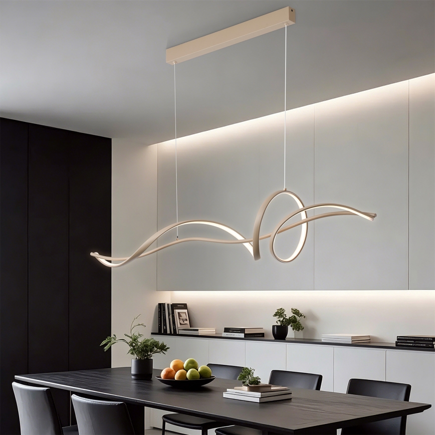 Brilagi - LED ściemnialny żyrandol na linkach SIGNATURE LED/55W/230V 3000-6000K 120x23 cm beżowy + zdalne sterowanie