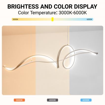 Brilagi - LED ściemnialny żyrandol na linkach SIGNATURE LED/55W/230V 3000-6000K 120x23 cm beżowy + zdalne sterowanie