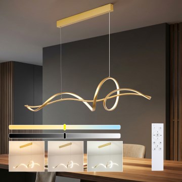 Brilagi - LED ściemnialny żyrandol na lince SIGNATURE LED/55W/230V 3000-6000K 120x23 cm złoty + pilot zdalnego sterowania