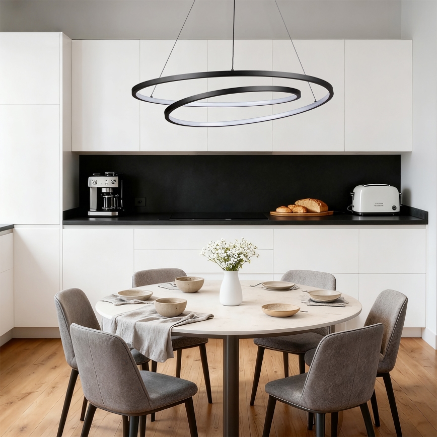 Brilagi - ściemnialna lampa wisząca LED na przewodzie TWISTER LED/105W/230V 3000-6000K o średnicy 100 cm, czarna + pilot zdalnego sterowania