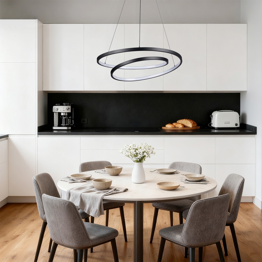 Brilagi - ściemnialna lampa wisząca LED na lince TWISTER LED/48W/230V 3000-6000K średnica 50 cm czarna + zdalne sterowanie