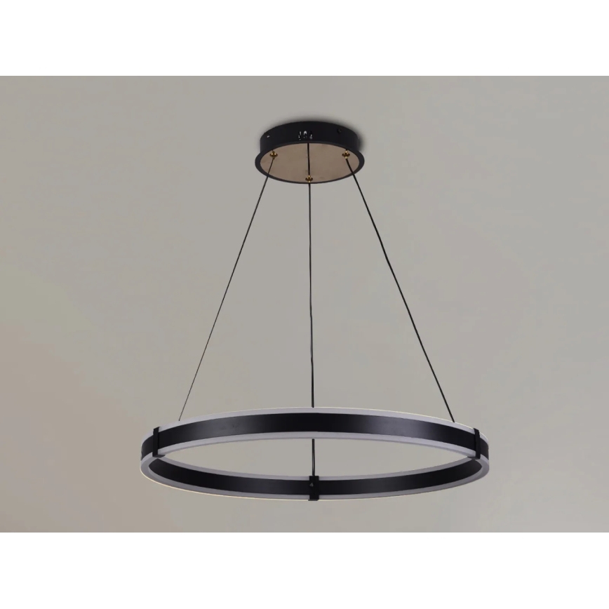 Brilagi - LED ściemnialna lampa wisząca na linkach CIRCLE LED/85W/230V 3000-6500K Ø 60 cm czarny/złoty + pilot zdalnego sterowania