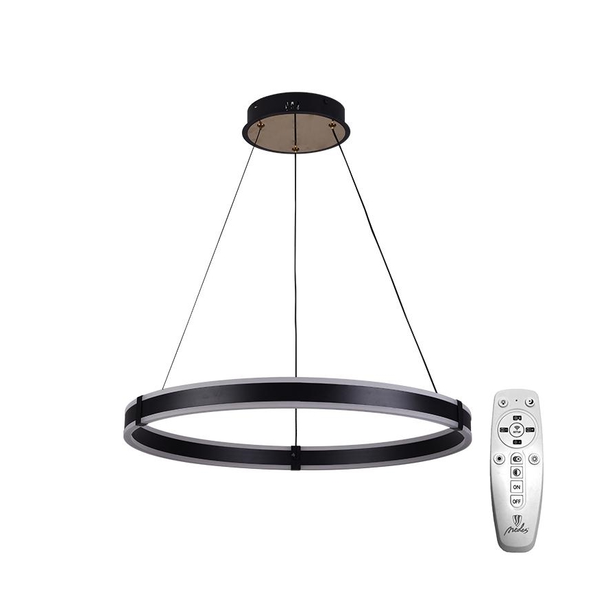 Brilagi - LED ściemnialna lampa wisząca na linkach CIRCLE LED/85W/230V 3000-6500K Ø 60 cm czarny/złoty + pilot zdalnego sterowania