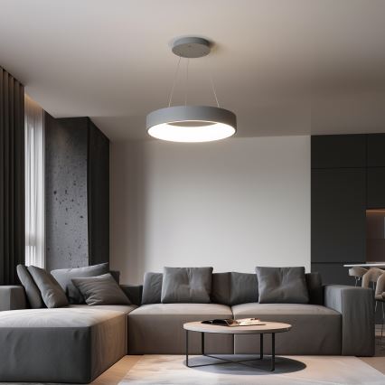 Brilagi - Ściemnialna lampa wisząca LED na lince FALCON LED/80W/230V 3000-6500K śr. 60 cm, szara + pilot zdalnego sterowania