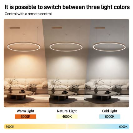 Brilagi - ściemnialny żyrandol LED na lince PORTOFINO LED/60W/230V 3000-6000K Ø 80 cm beżowy + pilot zdalnego sterowania