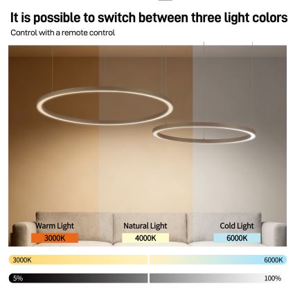 BRILAGI - LED ściemnialny żyrandol na lince PORTOFINO LED/98W/230V 3000-6000K beżowy + pilot zdalnego sterowania