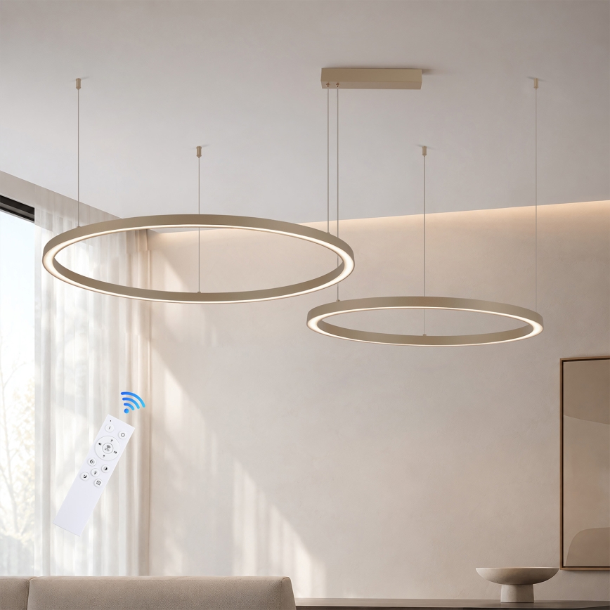 BRILAGI - LED ściemnialny żyrandol na lince PORTOFINO LED/98W/230V 3000-6000K beżowy + pilot zdalnego sterowania