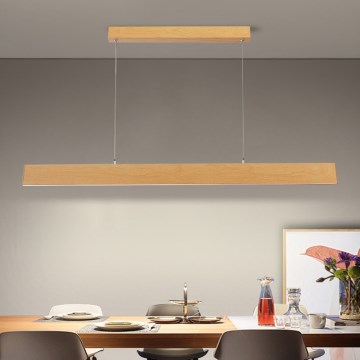 Brilagi - LED ściemnialny żyrandol na linkach SLIMLINE LED/40W/230V 3000-6000K dekor dębu + pilot zdalnego sterowania