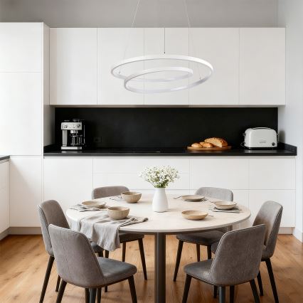 Brilagi - ściemnialny żyrandol wiszący na linkach TWISTER LED/48W/230V 3000-6000K śr. 50 cm biały + pilot zdalnego sterowania