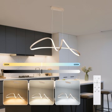 Brilagi - LED ściemnialny żyrandol na linkach TWISTER LED/60W/230V 3000-6000K beżowy + z pilotem